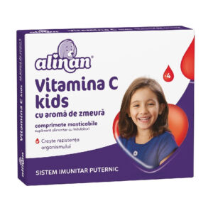 Alinan vitamina C copii zmeura 20 comprimate