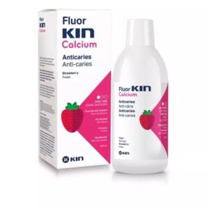 Apa de gura pentru copii cu aroma de capsuni Fluor Kin Calcium