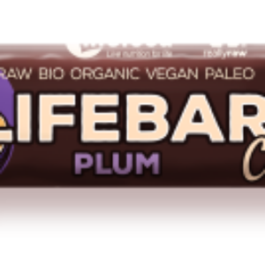 Baton cu prune in ciocolata raw Lifebar Bio