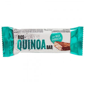 Baton din orez expandat si quinoa cu glazura de ciocolata cu lapte