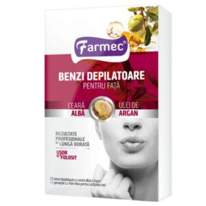 Benzi depilatoare pentru fata cu ceara alba si ulei de argan
