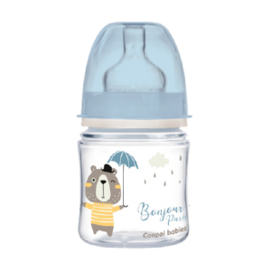 Biberon albastru anticolici cu gat larg PP EasyStart Bonjour Paris