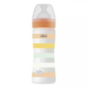 Biberon cu tetina din silicon WellBeing PP 2 luni+ Orange