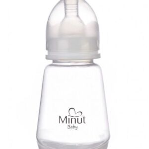 Biberon cu tetina din silicon si capac pentru 0+ Baby