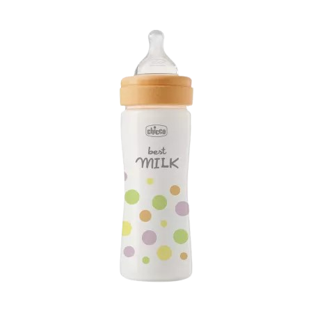 Biberon cu tetina din silicon si flux mediu Perfect Easy Fetite