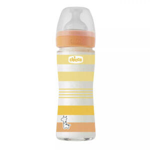 Biberon din sticla cu tetina WellBeing 0 luni+