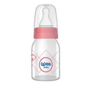 Biberon sticla 125 ml cu tetina silicon rotunda - cod 877