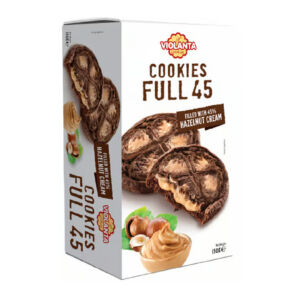 Biscuiti cu cacao si crema de alune de padure