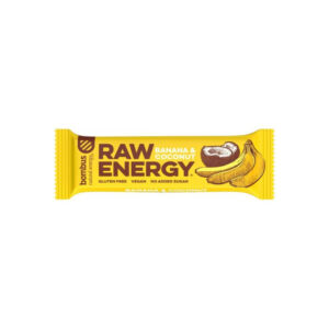Bombus Baton proteic Raw Energy cu banane si nuca de cocos