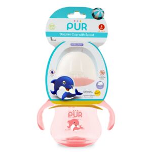 Cana in forma de delfin cu cioc din silicon +6 luni Roz