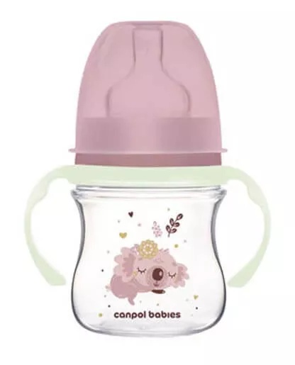 Canpol 35/236 Biberon Roz Anticolici cu Gat Larg 120 ml