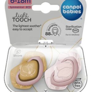 Canpol Suzeta Simetrica Silicon 6-18l X2buc Gold 22/665 Pink