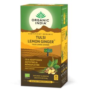 Ceai Bio Tulsi cu lamaie si ghimbir