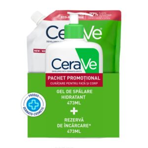 Cerave Pachet Gel Spalare Hidratant 473ml + Refill 473ml