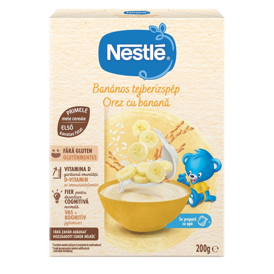 Cereale cu Lapte si Banana pentru Bebelusi 6 Luni+