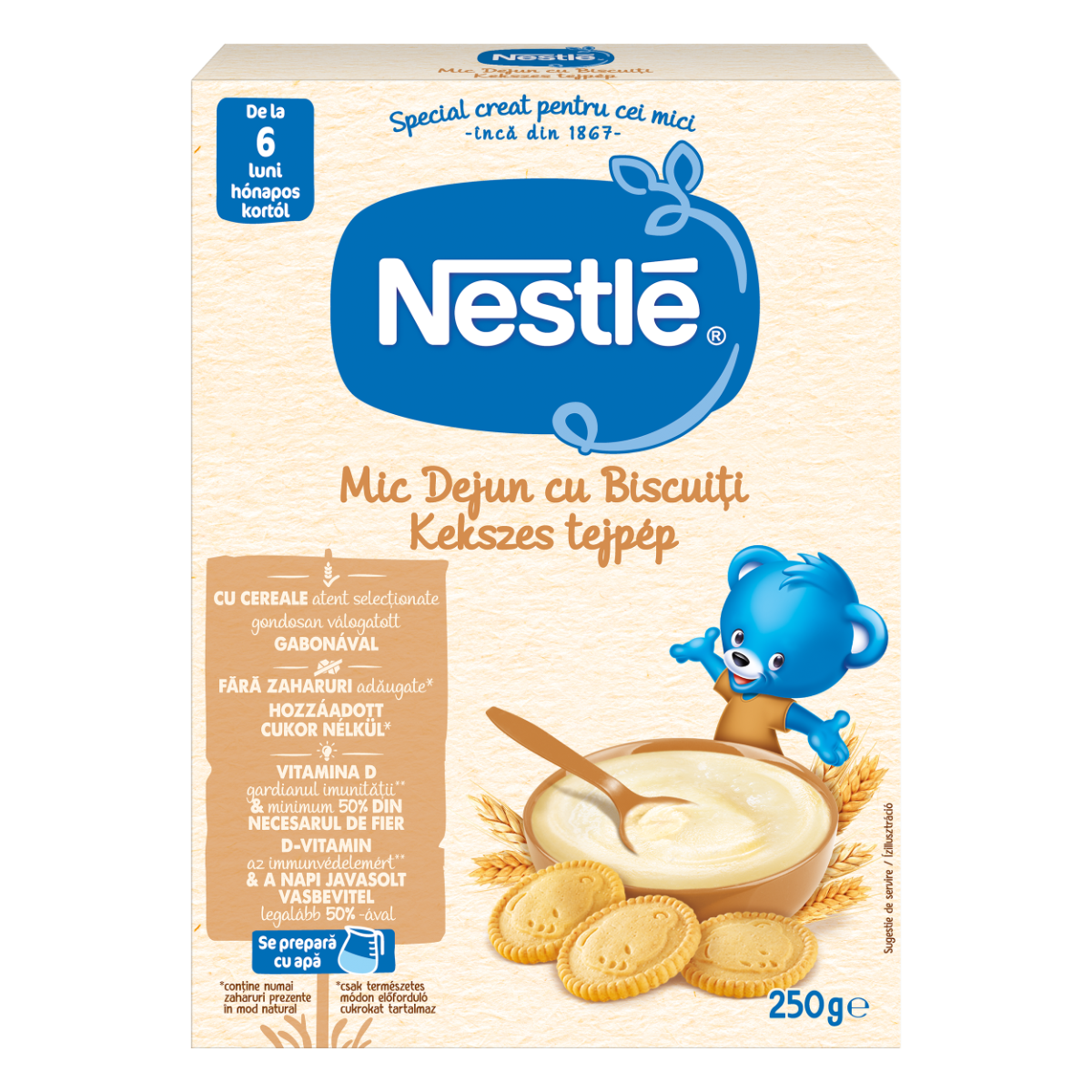 Cereale mic dejun cu biscuiti si lapte Infant Cereals pentru +6 luni