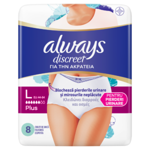 Chiloti pentru incontinenta urinara Discreet Plus 6 picaturi L