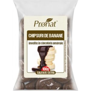 Chipsuri de banane invelite in ciocolata amaruie