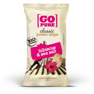 Chipsuri de cartofi cu hibiscus si sare de mare fara gluten Bio