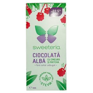 Ciocolata alba cu zmeura si matcha (Stevie si Erytrithol)