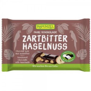 Ciocolata amaruie bio cu 60% cacao si alune intregi