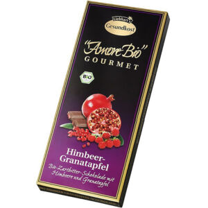 Ciocolata amaruie cu zmeura si rodie 55% cacao