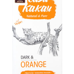 Ciocolata artizanala neagra 70% cu coji de portocale