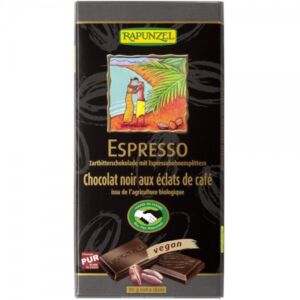 Ciocolata bio amaruie 55% cacao cu espresso