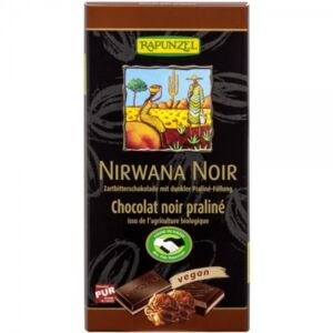 Ciocolata neagra bio cu 55% cacao si praline Nirwana