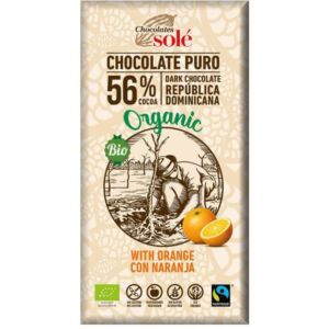 Ciocolata neagra cu 56% cacao si portocale Bio