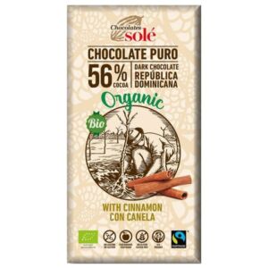 Ciocolata neagra cu 56% cacao si scortisoara Bio