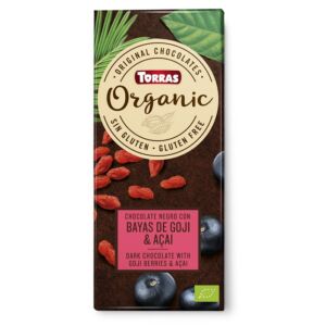 Ciocolata neagra cu goji si acai fara gluten