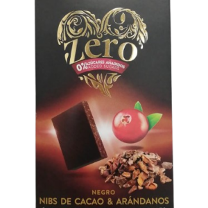 Ciocolata neagra cu merisoare fara zahar si gluten 52% cacao Zero