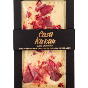 Ciocolata vegana alba cu zmeura