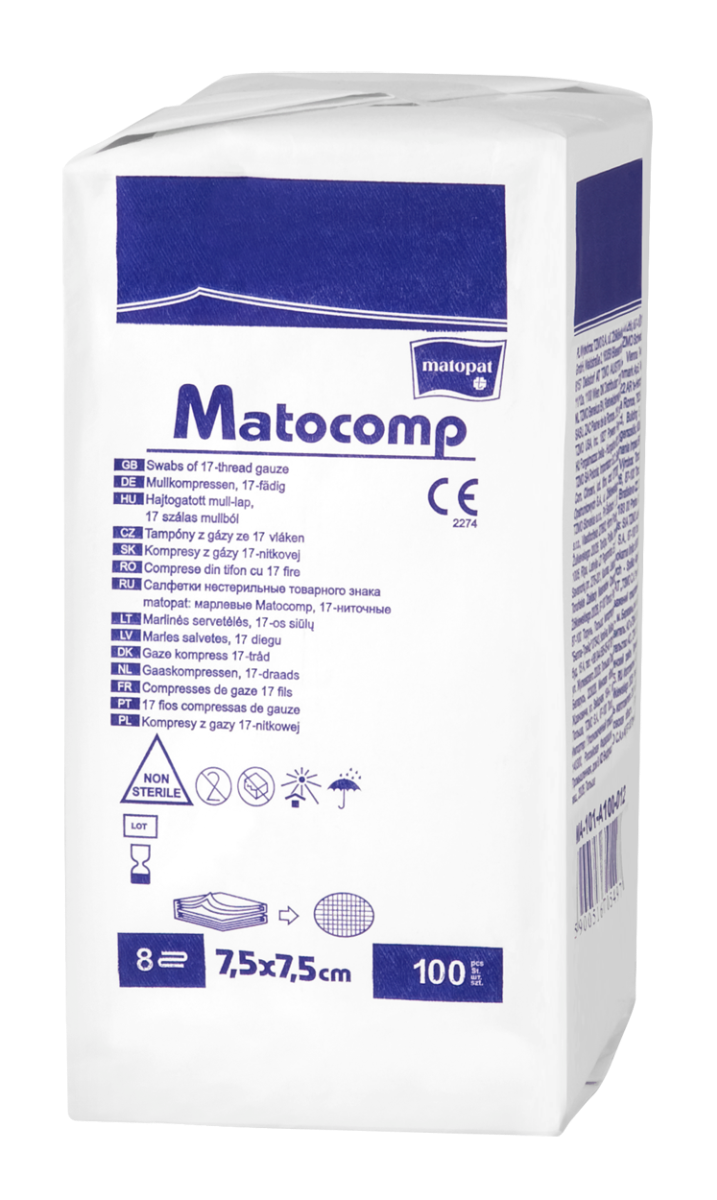 Comprese nesterile tifon 8 straturi 17 fire 7.5x7.5cm