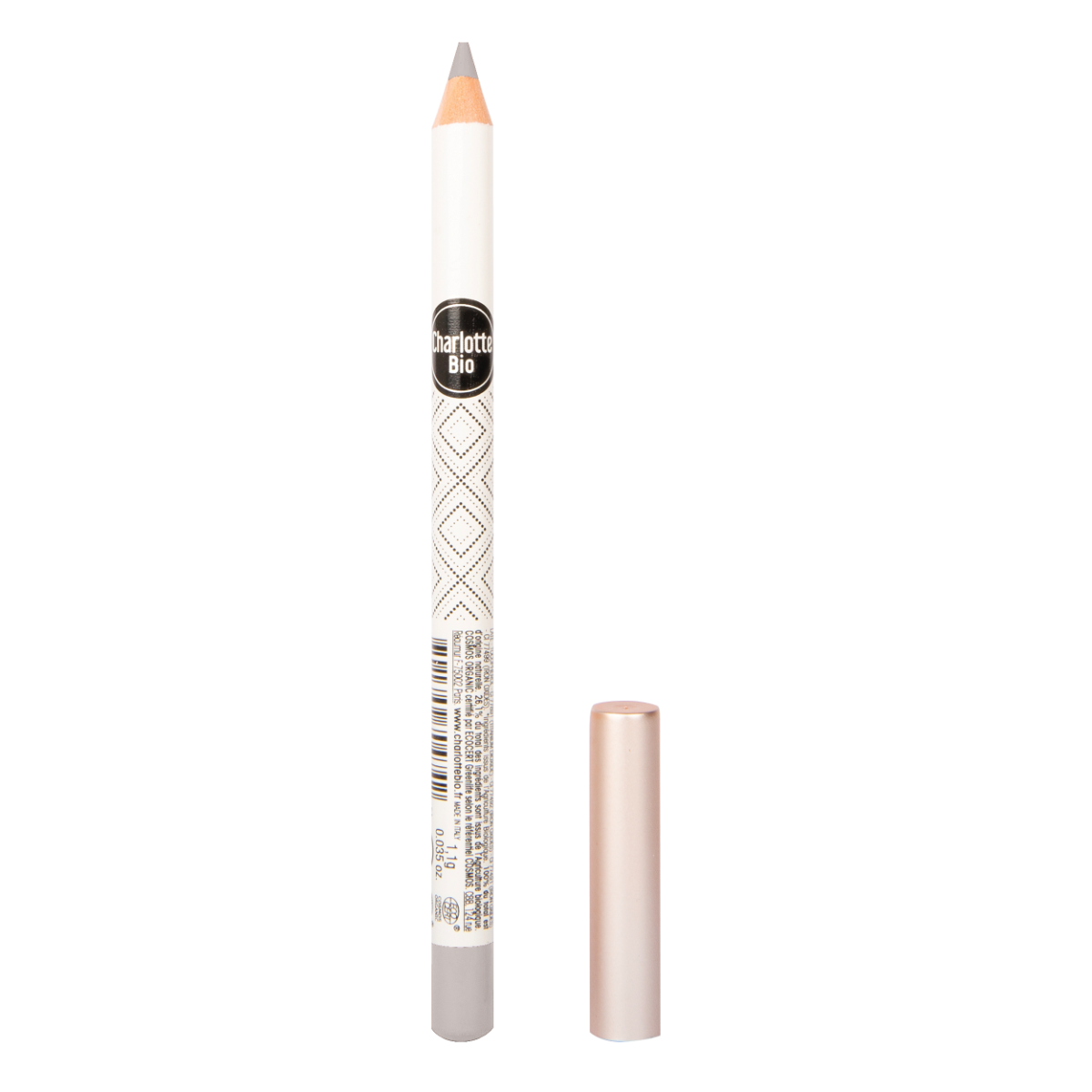 Creion contur de ochi Argintiu cu Ulei de Cocos si Ceara Vegetala