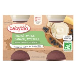 Crema din lapte de ovaz cu banane si afine Bio