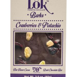 Dark Chocolate 70% cacao cu merisoare si fistic