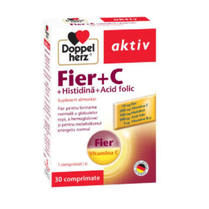 Doppelherz Aktiv Fier + Vitamina C + Histidină + Acid Folic 30 Tablete