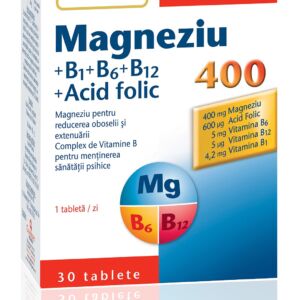Doppelherz Aktiv Magneziu 400 mg B1 + B6 + B12 + Acid Folic 30 Tablete