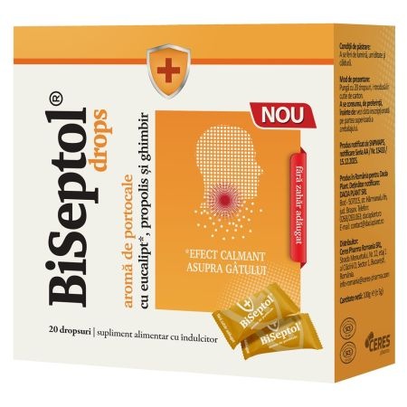 Dropsuri cu aroma de portocale Biseptol
