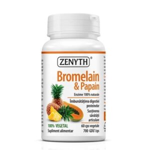 Enzime digestive Bromelain & Papain – 60 capsule vegetale