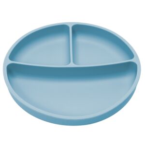 Farfurie compartimentata din silicon cu ventuza Aqua Blue 6 luni+