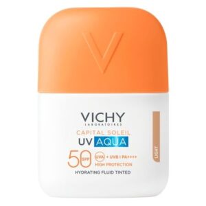 Fluid Hidratant Colorat cu Protecție Solară SPF 50 Nuanță Light Capital Soleil UV Aqua