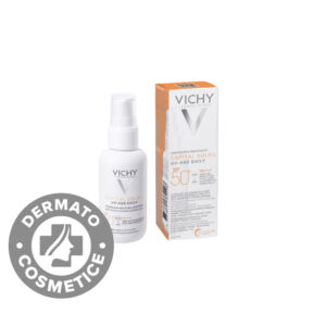 Fluid cu protectie solara SPF 50+ pentru fata impotriva foto-imbatranirii cu peptide si niacinamida UV Age Capital Soleil