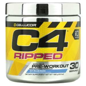 Formula pre-workout C4 Ripped cu aroma de icy blue razz
