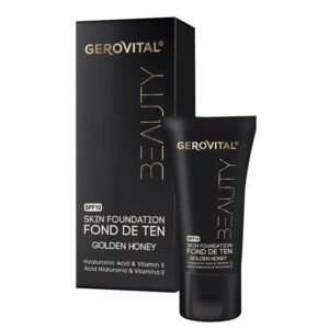 Gerovital Beauty Fond de ten cu acid hialuronic si vitamina E SPF10 Golden Honey 30 ml