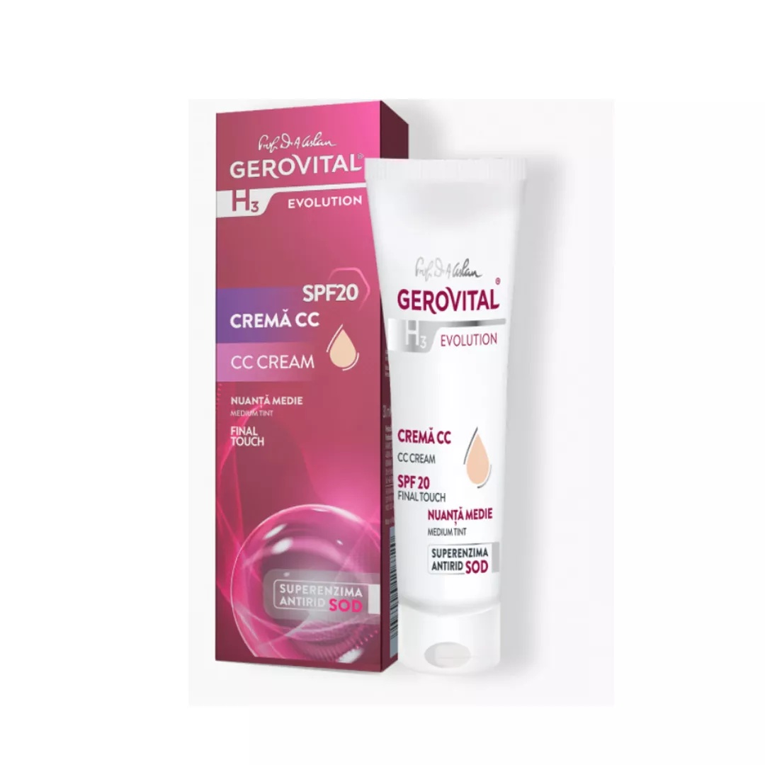 Gerovital H3 CC Cream SPF 20 Nuanta Medie – Ingrijire si Machiaj Natural