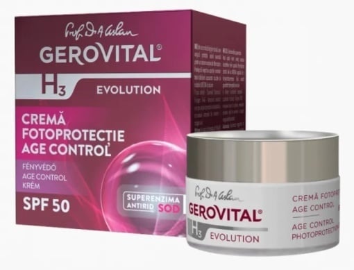 Gerovital H3 Evolution Crema Fotoprotectie Age Control si Efect Antirid SPF 50