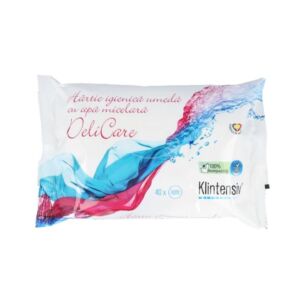 Hartie igienica umeda cu apa micelara 100% biodegradabila DeliCare